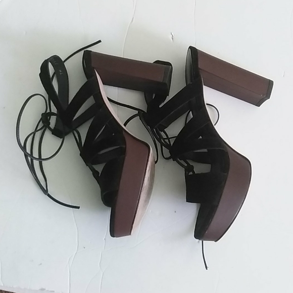 Stuart Weitzman Chunk Block heel Platform Sandals - Picture 4 of 6